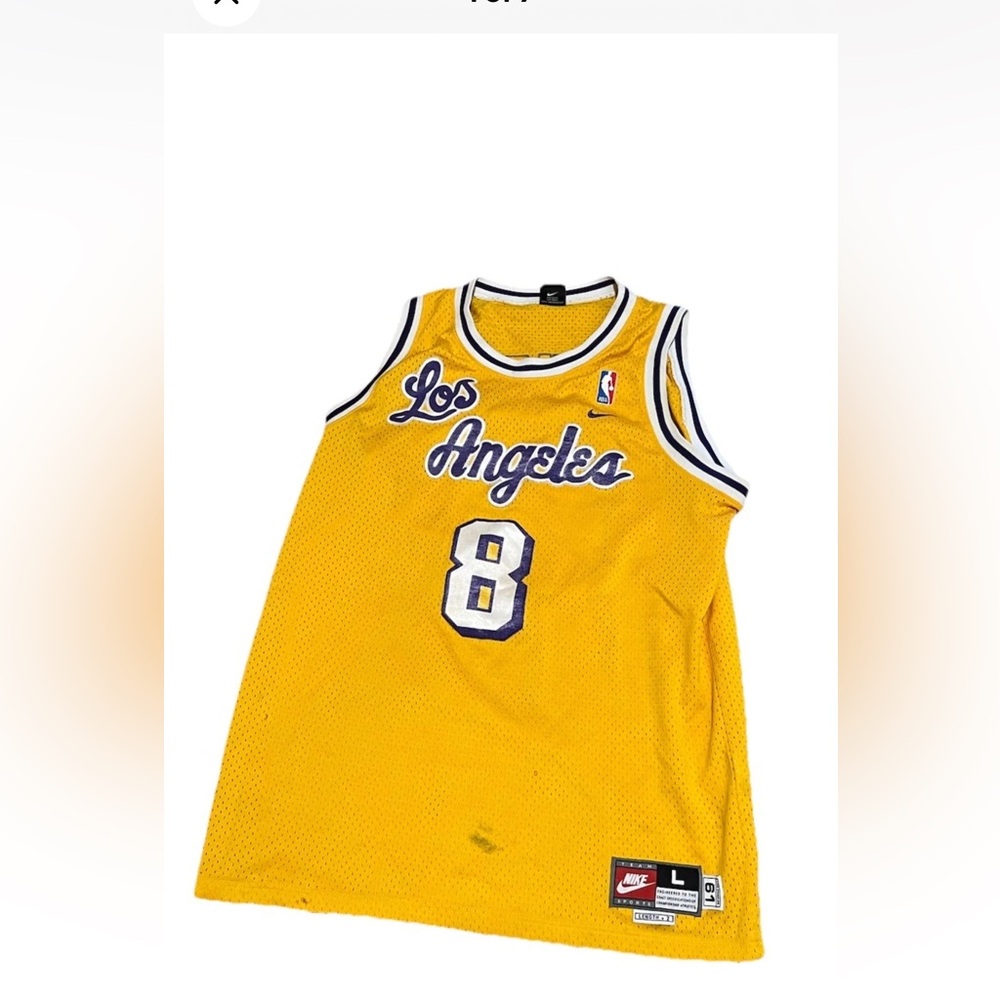 Vintage Nike Kobe Bryant #8 Los Angeles Lakers Yellow Jersey Men’s L+2 NBA